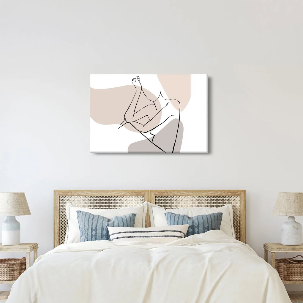 Tablou - Femeie corp linie de artă N⁰1 (90x60 cm)