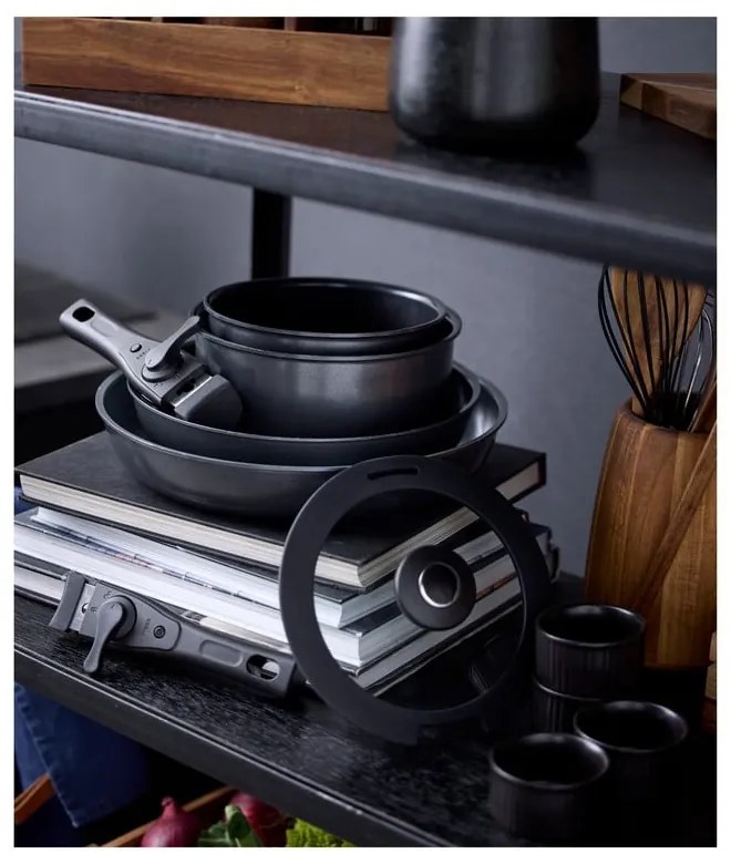 Set de cratițe cu mâner detașabil cu capac/cu suprafață antiaderentă 2 buc. din aluminiu 2,4 l – Holm