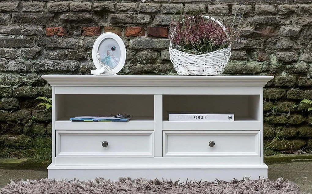 Set lemn masiv alb Living Linea 261 cm