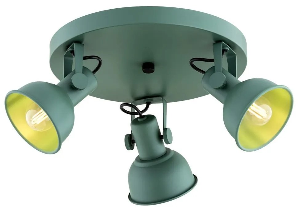 Plafoniera cu 3 spoturi directionabile design modern Lenora verde