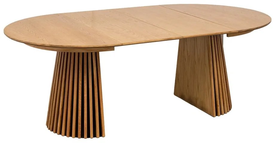 Masă de dining rotundă extensibilă cu blat cu aspect de lemn de stejar ø 120 cm Osaka – House Nordic