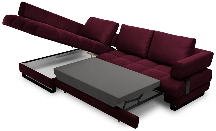 Coltar extensibil Clinton 5 locuri catifea L242