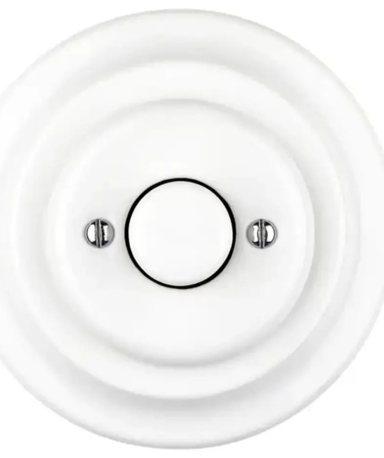 Bohemia-Design - Dimmer retro rotativ din porțelan cu ramă, 250 V / 10 A, alb