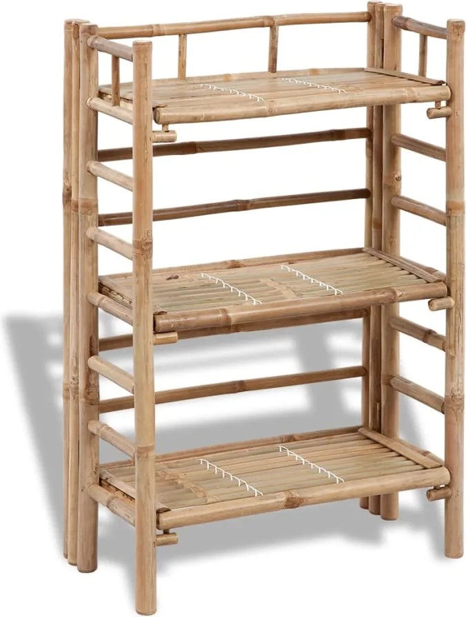 vidaXL Suport pentru plante din bambus ,cu 3 niveluri