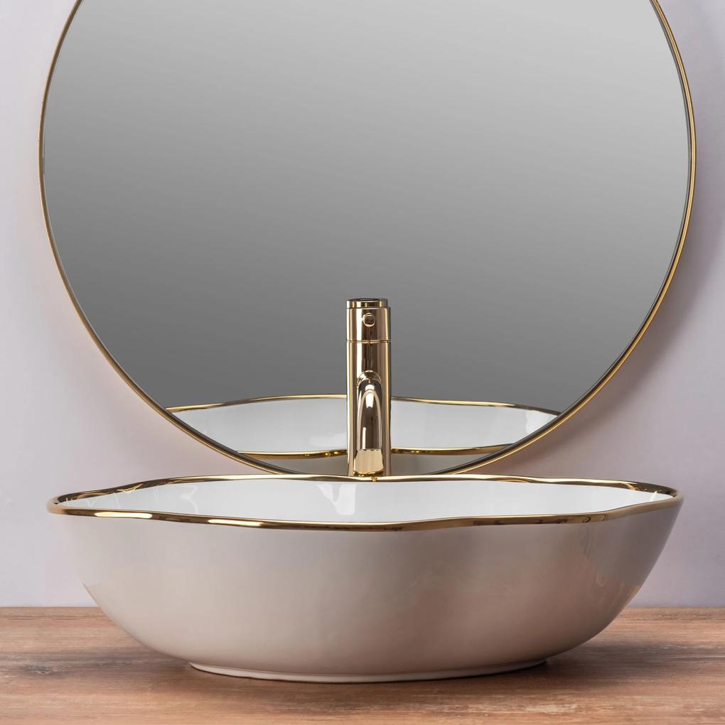 Lavoar Pearl ceramica sanitara Alb/Gold Edge – 51,5 cm