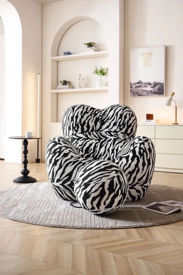 Fotoliu Mama Bear Moises din Memory Foam Premium Ottoman in forma de Bila (Imprimeu: starry night)