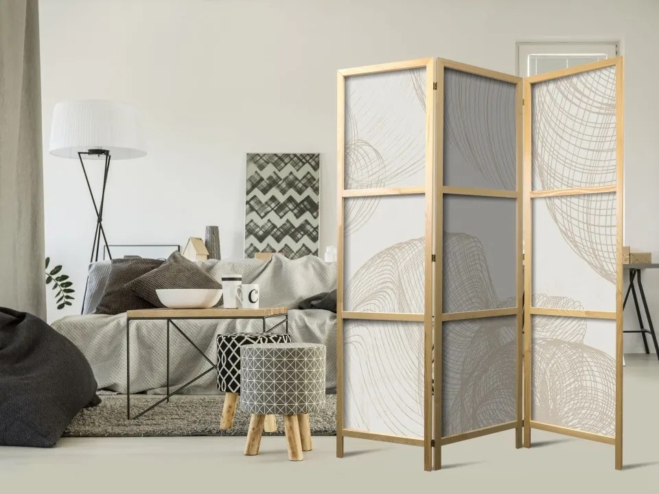 Paravan japonez - Beige shapes on a light background