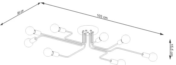 Lustră aplicată Sollux SL.1444 VECTOR 8xE27/15W/230V alb