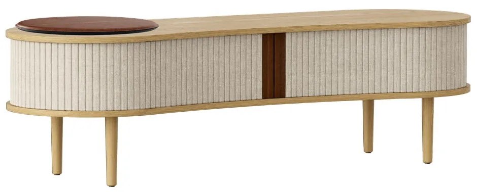 Masă TV bej/în culoare naturală cu aspect de lemn de stejar 140x40 cm Audacious – UMAGE