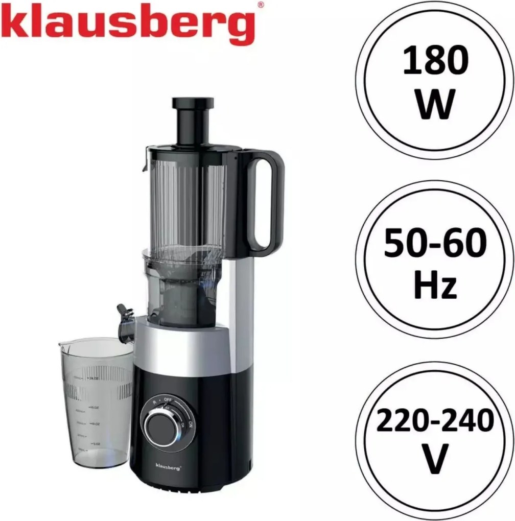 Storcator de fructe vertical, presare la rece, Klausberg KB7871, negru