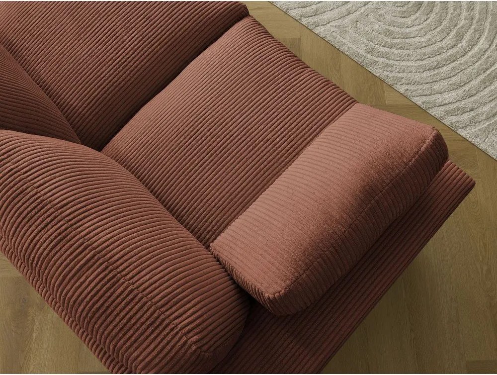 Colțar portocaliu cu tapițerie din catifea reiată Belair – Bobochic Paris