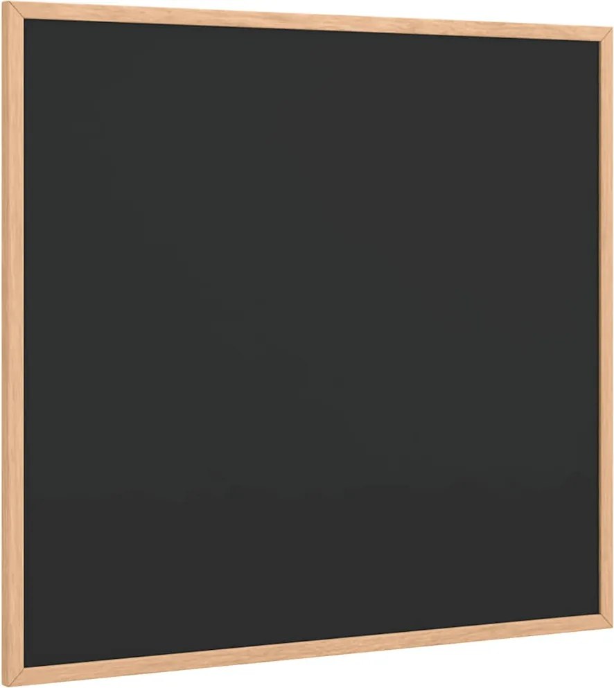 vidaXL Tablă cu ramă din lemn masiv de pin, neagră, 60x55 cm