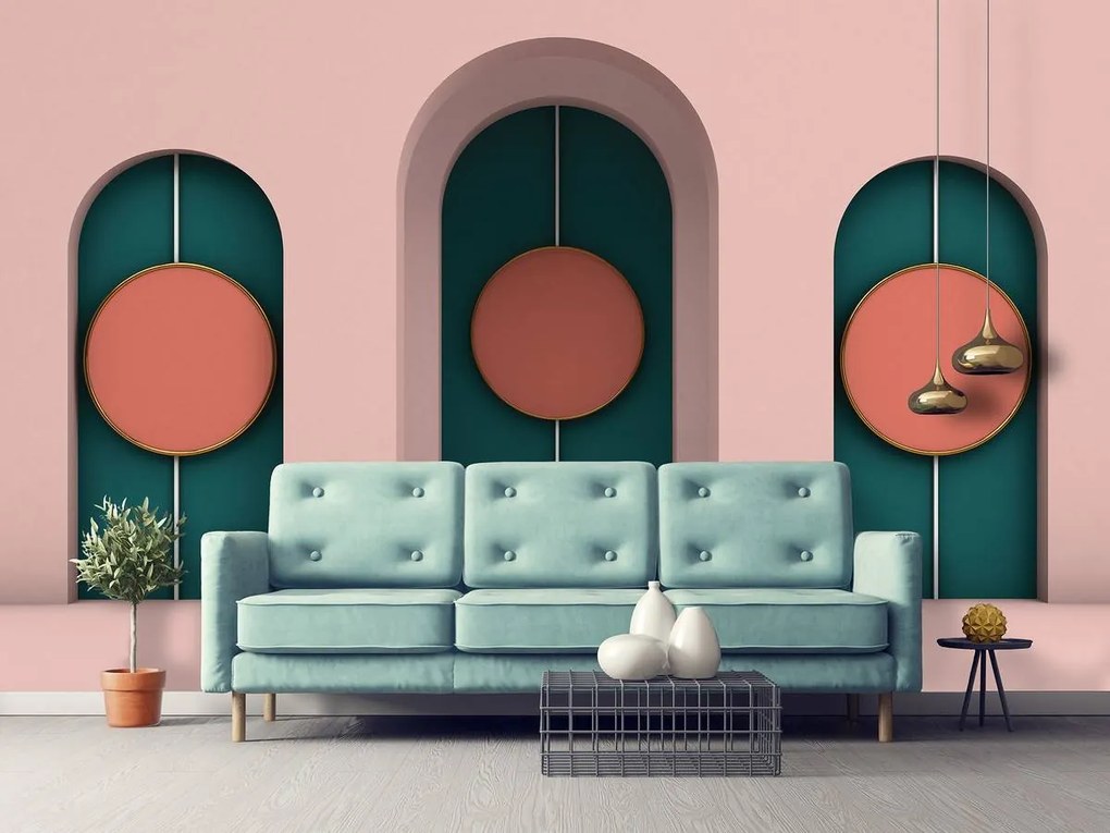 Fototapet - Minimalism. Arcade geometrice în pastel (152,5x104 cm)
