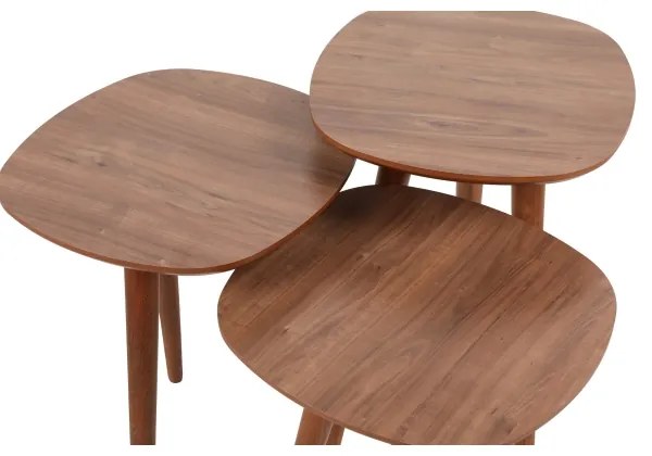 SET 3x măsuță laterală TYN maro