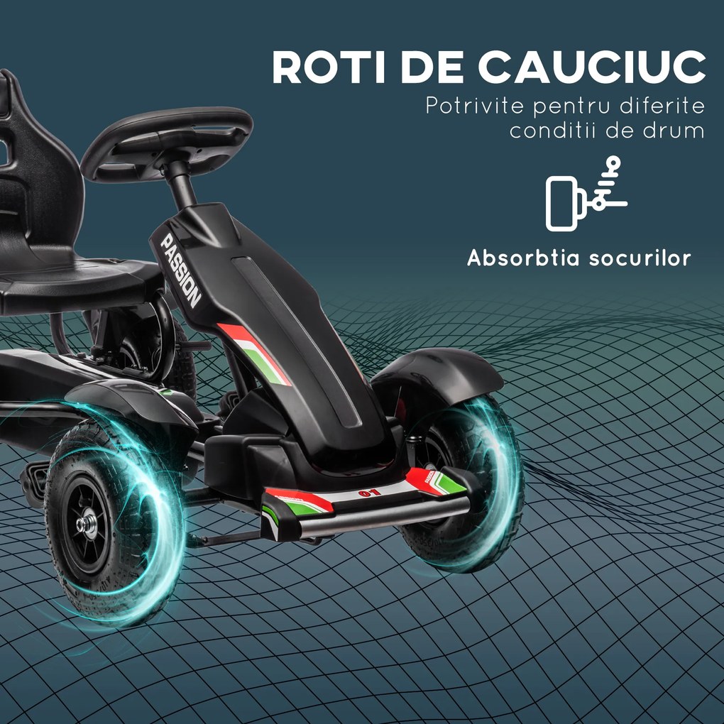 HOMCOM Kart Pedale Reglabil 5-12 Ani | Aosom Romania