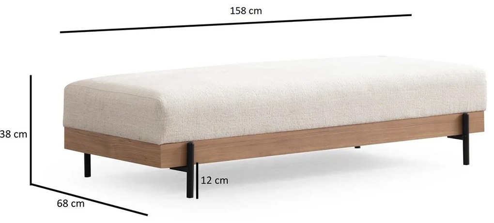 Taburet Eti Oak Pouffe Alb