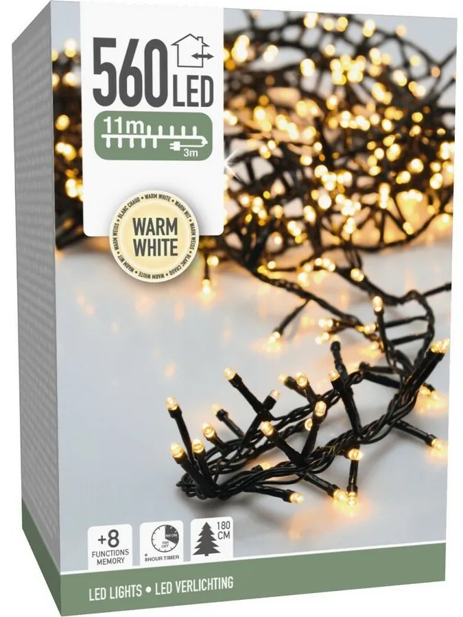 Instalație de crăciun luminițe LED Cluster, 560 mini LED-uri, 11 m