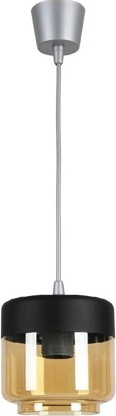 Brilagi - Lustră LED R GLASS 1xE27/60W/230V Ø 14 cm argintiu/bej fumuriu/negru