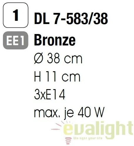 Plafoniera design rustic Pankok DL 7-583/38 bronze OR