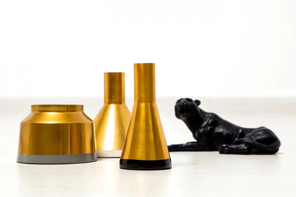 Vaze decorative Set 3 bucati Culture Auriu / Alb / Negru / Gri