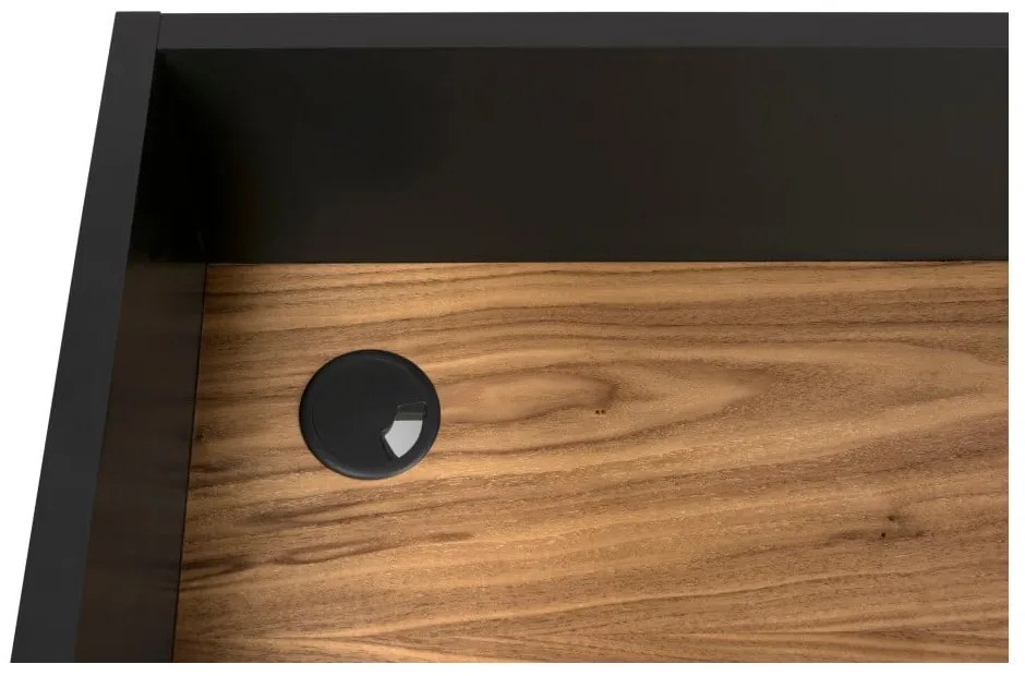 Birou TemaHome Volga, cu aspect de lemn de nuc - negru