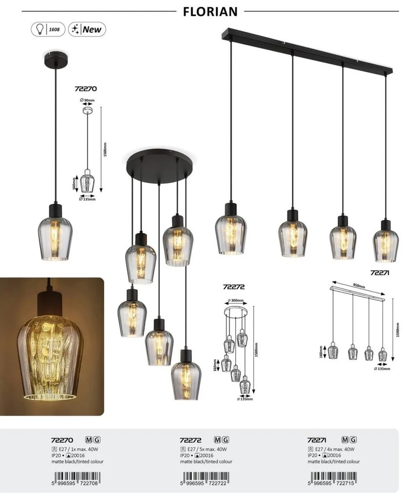 Lustra, Pendul design modern Florian