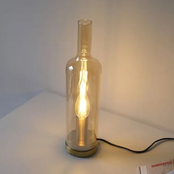 JUST LIGHT. 14006-27 - Lampă de masă BOTTLE 1xE14/25W/230V bej/fumuriu