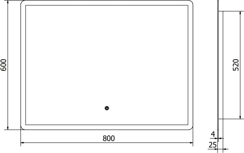Mexen Navia oglindă de baie iluminată 80 x 60 cm, LED 6000K, anti-aburire - 9803-080-060-611-00