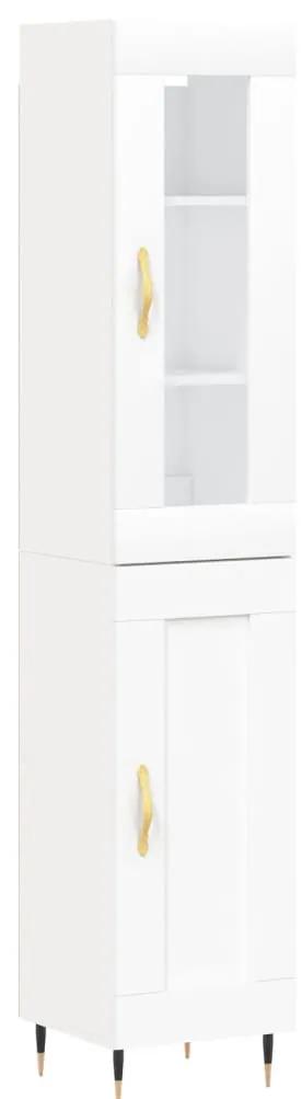 3199473 vidaXL Dulap înalt, alb, 34,5x34x180 cm, lemn prelucrat