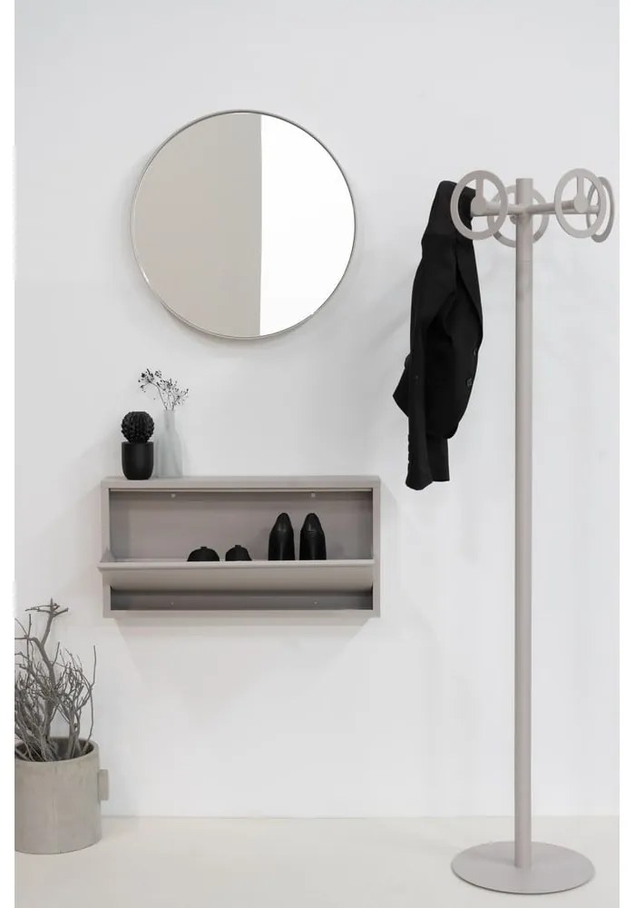 Pantofar taupe cu deschidere înclinată din metal 75x37,5x12,5 cm Billy – Spinder Design