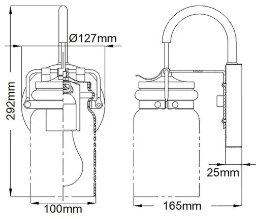 Aplică BRINLEY 1xE27/60W/230V antracit Elstead KL-BRINLEY1-OZ