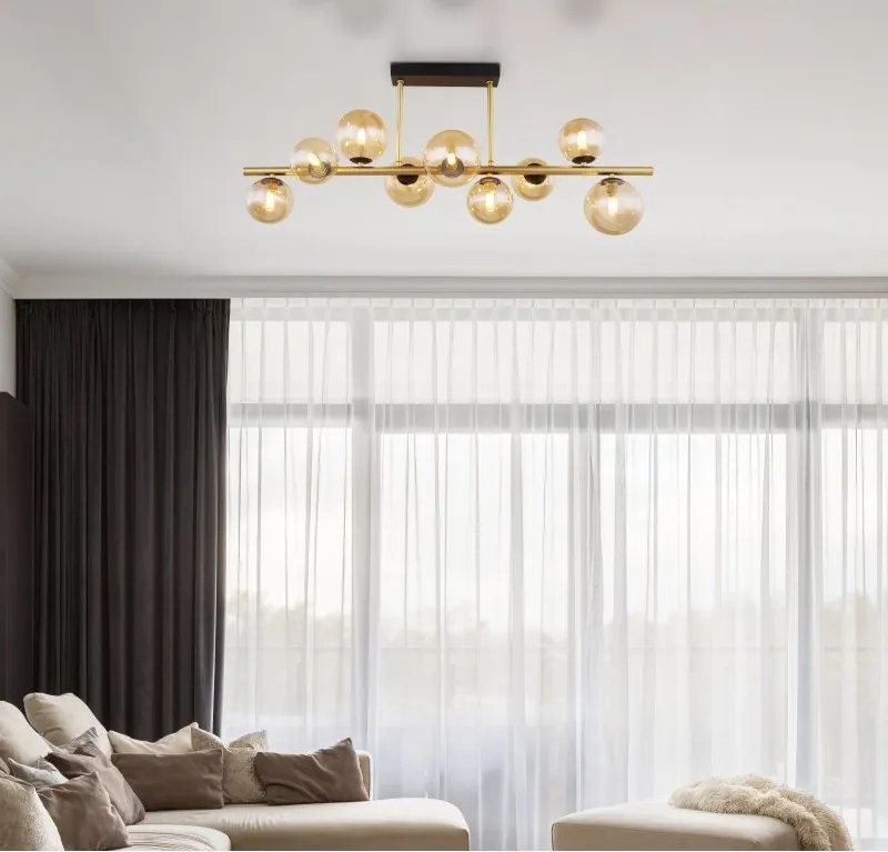 Lustra design modern Riha negru, alama