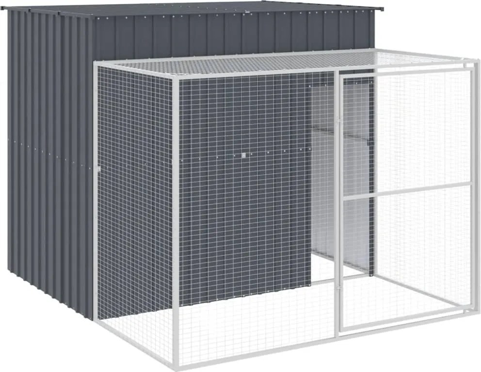 vidaXL Cușcă de câine cu țarc antracit 214x253x181 cm oțel galvanizat