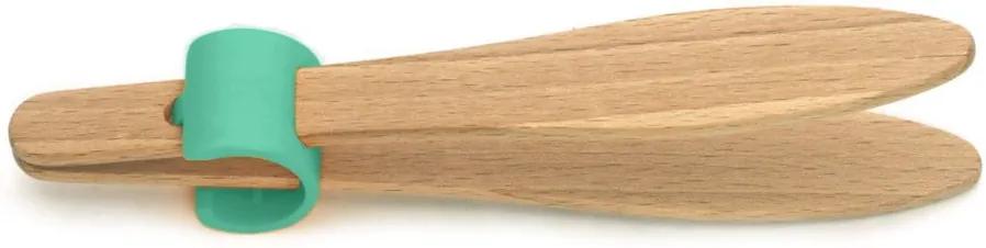 Cleşte din lemn de fag pentru pâine, cu detalii verzi Jean Dubost Handy, lungime 15 cm