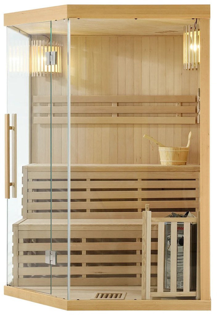 Tradičná saunová kabína / fínska sauna Espoo150 Premium - 150 x 150 cm 6 kW