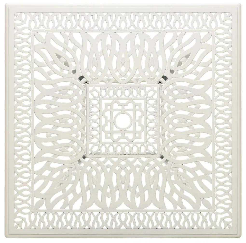 Masa de gradina, alb, 90x90x73 cm, aluminiu turnat 1, Alb