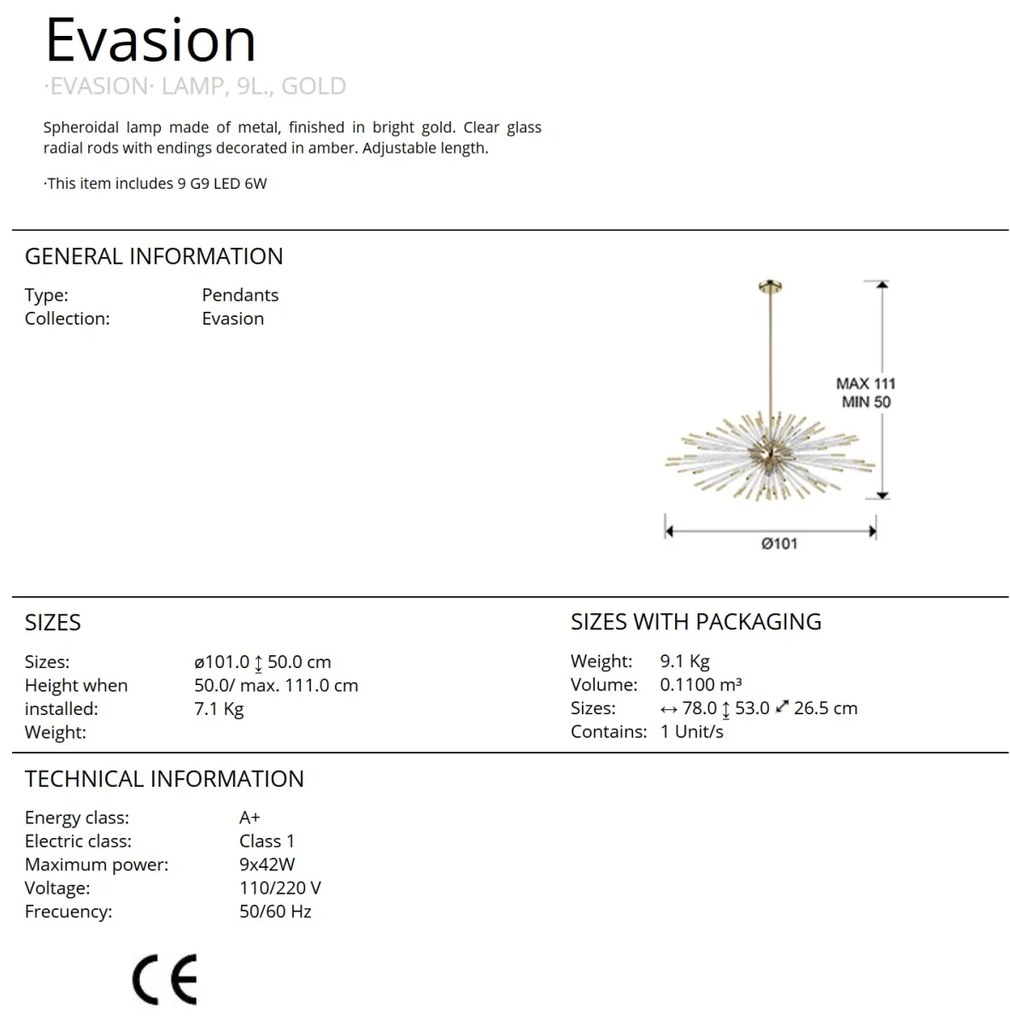 Lustra design ultra-modern Evasion auriu SV-381635