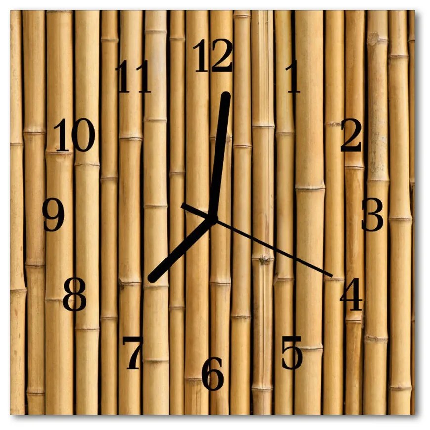 Ceas de perete din sticla pătrat Bamboo Bamboo Brown