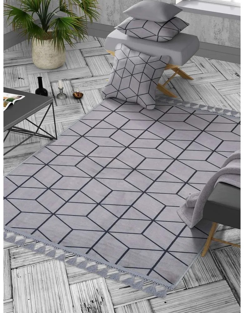 Covor lavabil gri 160x100 cm - Vitaus