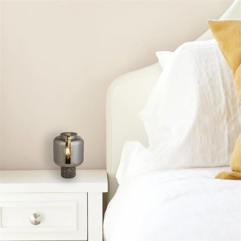 Veioza/Lampa de masa design decorativ Vessel fumuriu