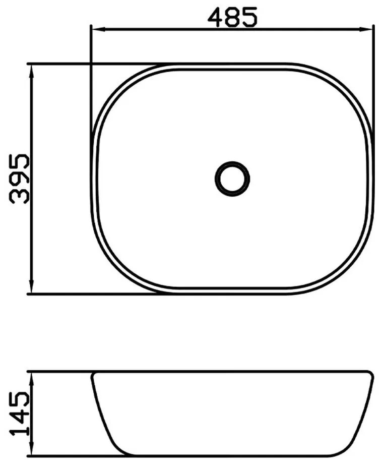 Lavoar pe blat alb gri mat 49 cm Fluminia Indus