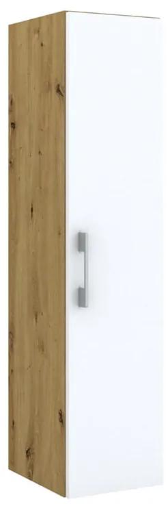 Stâlp de baie suspendat Zoja - Stejar artisan din lemn de stejar cu uși albe