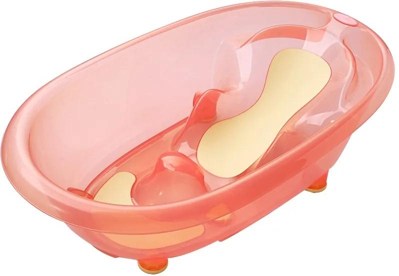 Cadita ergonomica cu reductor incorporat si termometru Little Mom DouDou Pink Transparent