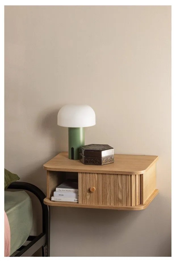 Noptieră în culoare naturală suspendată cu aspect de lemn de pin Jena – WOOOD