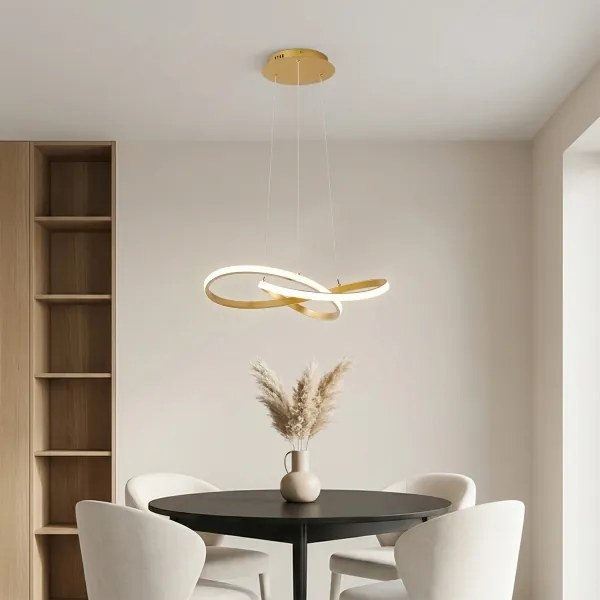 Brilagi - LED cu dimmer. Lampă suspendată pe cablu INFINITY LED/55W/230V 50x50 cm, finisaj auriu + telecomandă