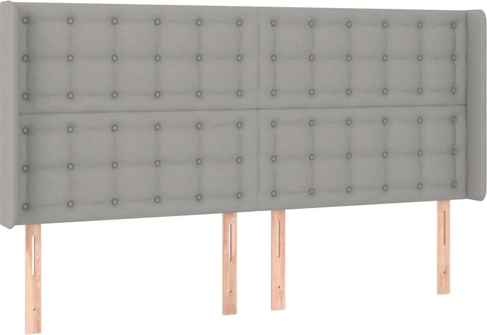 vidaXL Tăblie de pat cu aripioare gri deschis 163x16x118/128 cm textil