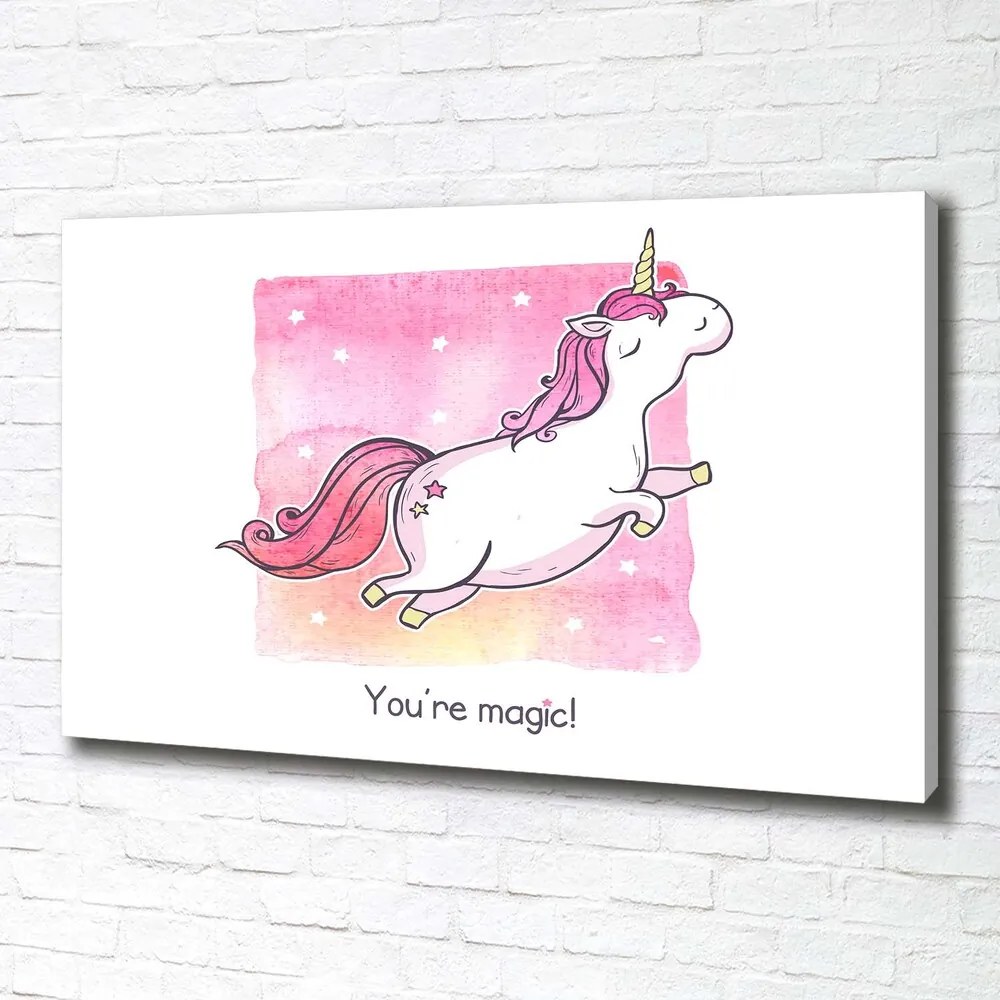 Tablouri tipărite pe pânză Unicorn roz