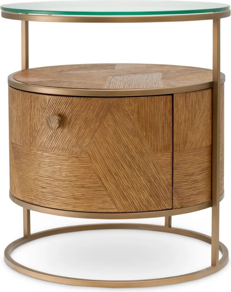 Noptiera, Masuta LUX, Furnir de stejar, Velutto