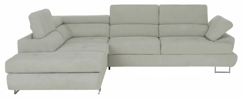 Colţar, material textil gri deschis, model stânga, BUTON P