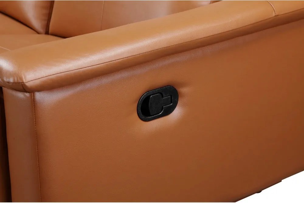 Canapea maro cu tapițerie din imitație de piele 222 cm Lund – Støraa